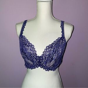 Victoria's Secret Size 34DDD Purple Lace Bra Underwire Lingerie
